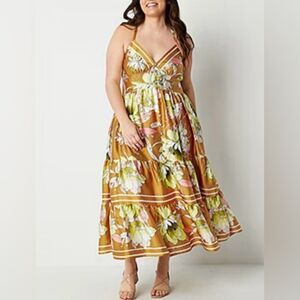 Ryegrass Floral Maxi Dress with Pockets.  Size 1X